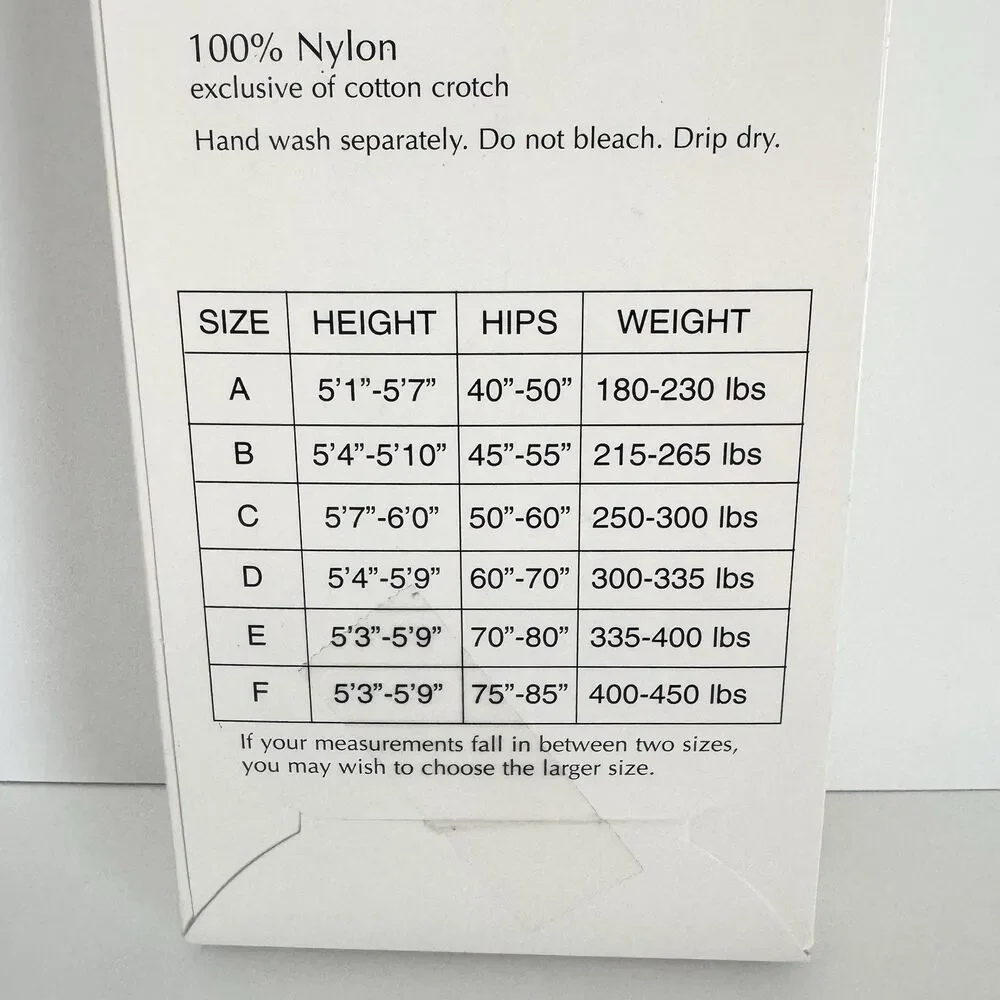 Catherines Day Sheer Pantyhose 1 Pair Plus Size F 400 lbs to 450 lbs Black